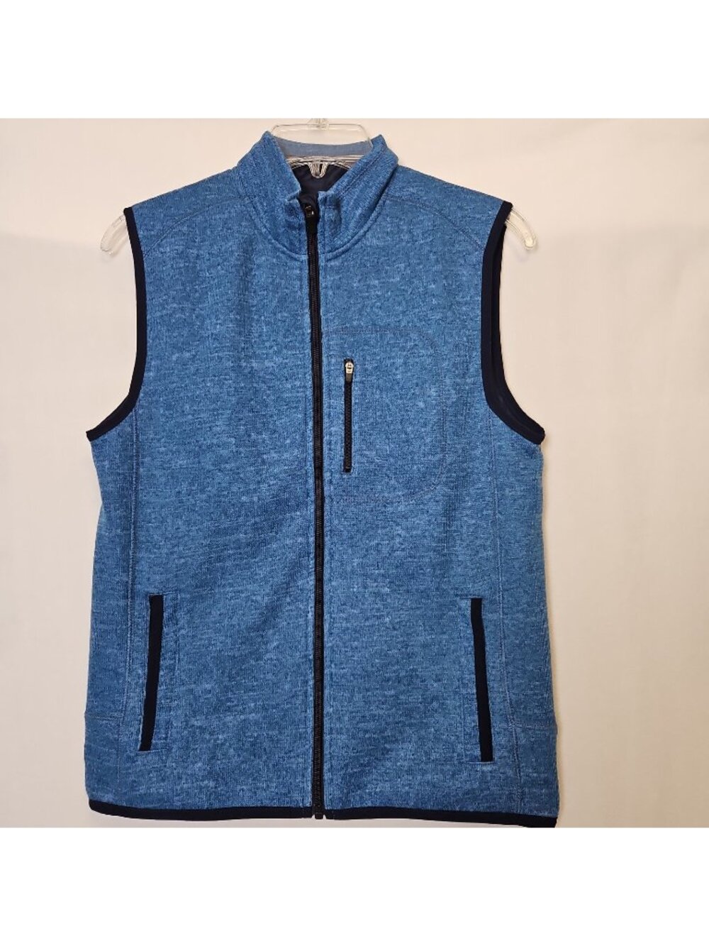Johnnie-O West Coast Prep Sweater Vest Youth Boys Sz 12 Light Blue Full Zip EUC